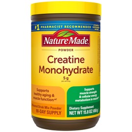 Nature Made Monohidrato de creatina micronizada en polvo 0.18 oz por porcin, mezcla de bebida sin sabor en polvo, soporte muscular, 15.87 oz,...      