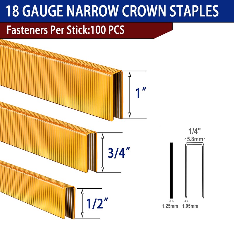 HW HAMWOO 18 Gauge by 1/2 to 1 in Multi-Pack