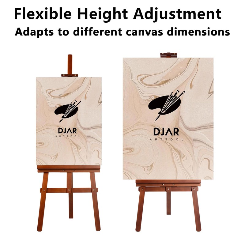 DJAR Wooden Art Easel for Painting,Adjustable Pine Wood Floor Easels