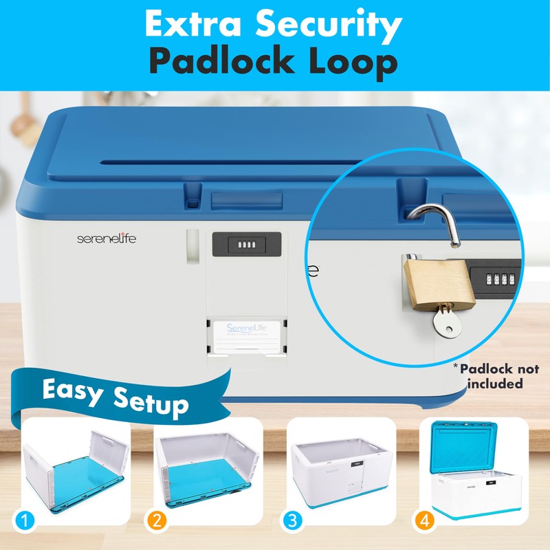 SereneLife Locking Storage Container Bin - 21 Gallon Large Capacity