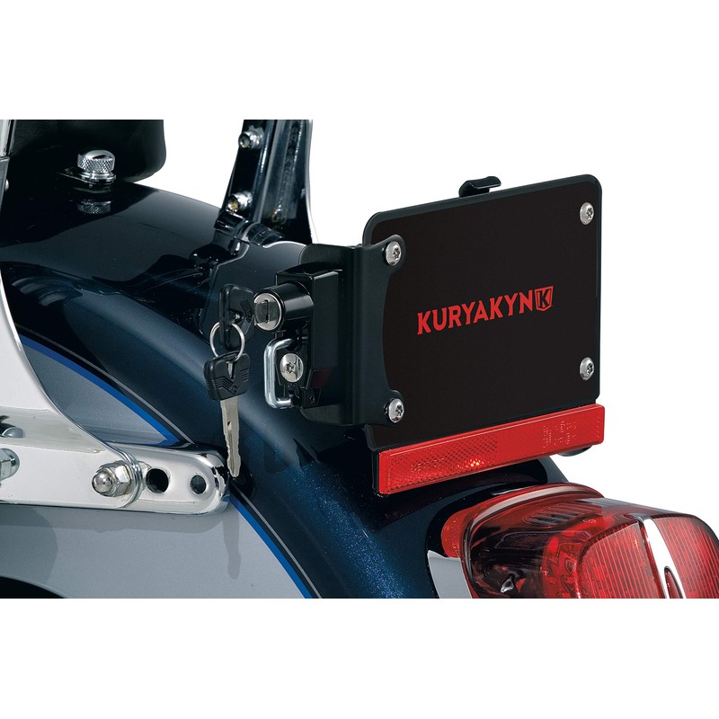 Kuryakyn 4248 Motorcycle Accessory: License Plate Helmet Security Lock with