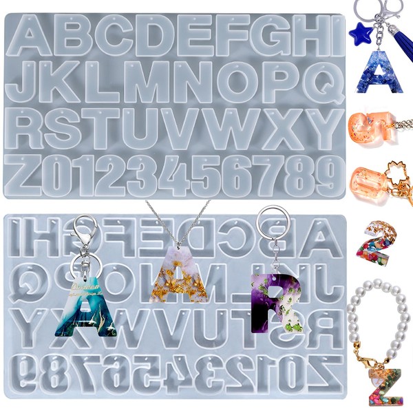 ZQYSING Alphabet Molds, Large Reversed Letter Number Alphabet Silicone Molds