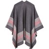 Womens Reversible Oversized Poncho Cape Blanket Shawl Cardigans (One Size,