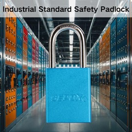 SEPOX® Ultra-Durable & Anti-Rust Outdoor Blue Aluminum Padlock - 38mm 1-1/2" with Long Shackle & 3 Big Different Keys Ideal for Gate, Storage, Locker, Fence and Lock-Out, High Security