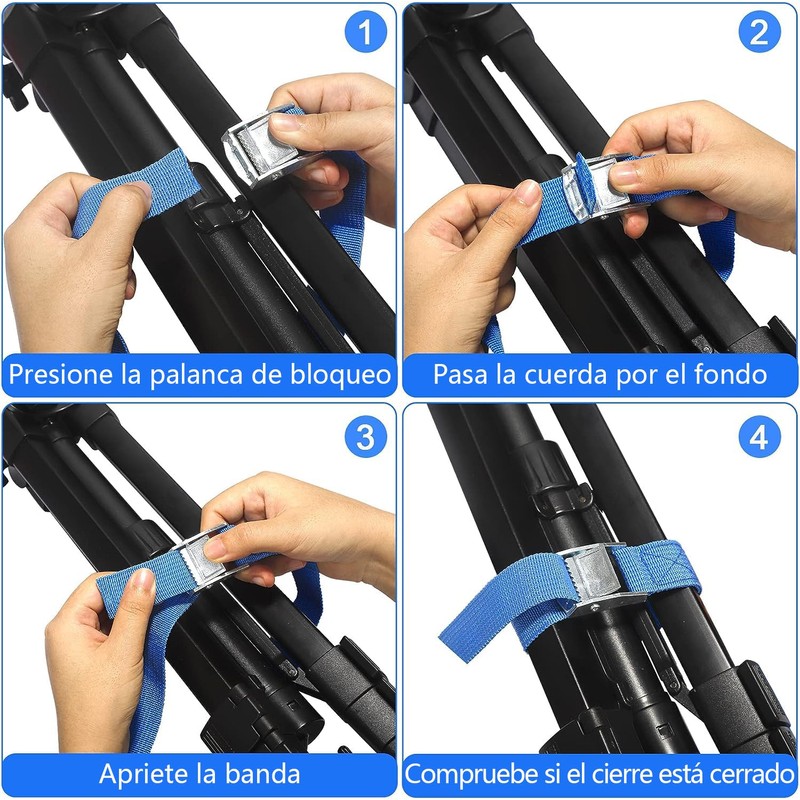 COOLKITALENT Correa de Amarre 2.5M, 6 Piezas Cinchas de Amarre