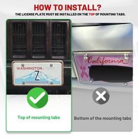 RED WOLF 2PCS Chrome License Plate Frame Top Installation Stainless Steel NO Obstruction Polished Mirror Car License Plate Holder Never Rust Unbreakable with Screws Universal for Vehicles