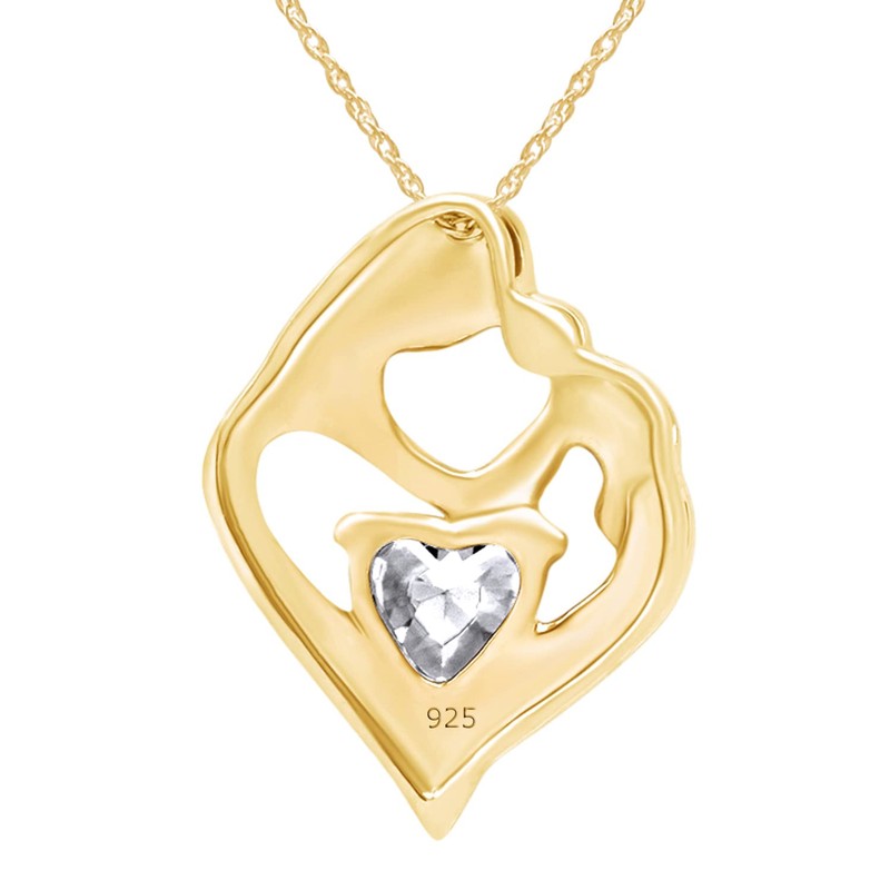 Mothers Day Jewelry Gifts Heart Cut Sparkling White Cubic Zirconia
