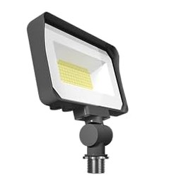 Generic RAB Lighting X34S Adjustable General Purpose Flood Light, 3000K/4000K/5000K Selectable, 20W/25W/35W Adjustable, 0-10V Dim to 10%, 120/277V, 1/2'' Knuckle Mount, DLC Standard, Bronze