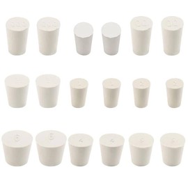 Rubber Plugs, Tapered, Pack of 18 Rubber Plugs, Conical, Solid Rubber Plugs, Laboratory Rubber Plugs, Rubber Stoppers, Laboratory Solid Rubber Stoppers, Waterproof, Sealing Plugs Rubber