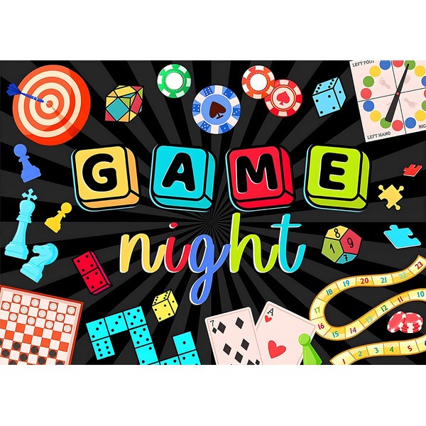 DULUDA 7x5 FT Game Night Backdrop Adults Chess Card Game