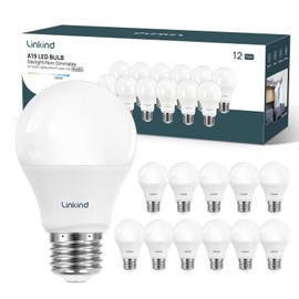 Linkind A19 LED Light Bulb, 60W Equivalent, 9W 2700K Soft White, 800 Lumens Non-Dimmable, E26 Standard Base, Energy Efficient UL Listed for Bedroom Home Office, 12 Pack