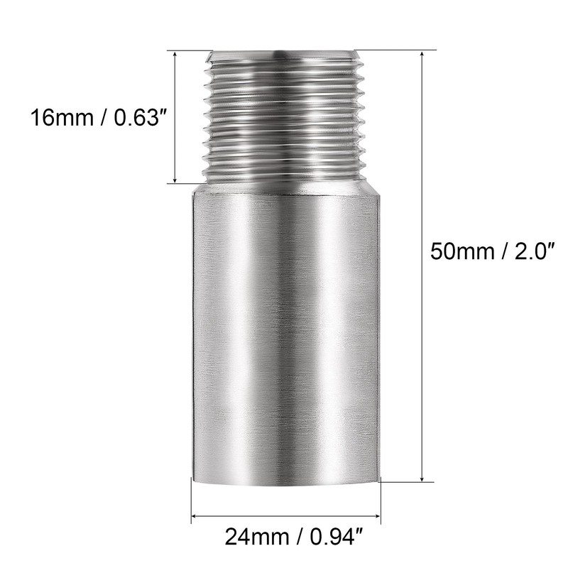 uxcell Shower Head Extension Arm Stainless Steel 1/2PT Male to