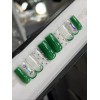 Handmade 🤍 CUSTOM Hard Gel Press On Nails, GREEN BLING
