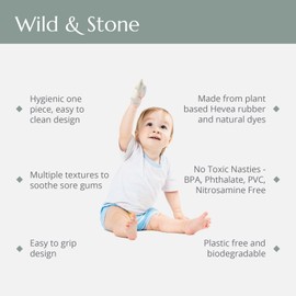 Natural Rubber Baby Teether: Soothe Teething Discomfort with Safe, Eco-Friendly Chew Toy - Non-Toxic: BPA, Phthalate, PVC & Nitrosamine Free