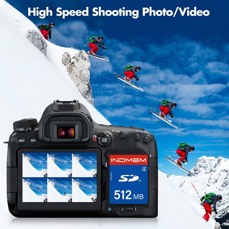 INDMEM SD Card 512MB (3 Pack), Class 4 Flash Memory