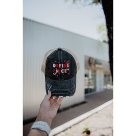 KATYDID Define Nice Baseball Hat - Funny Winter & Fall Hat for Women - Stylish & Cute Trucker Hat Black