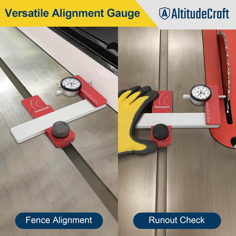 AltitudeCraft 0.001" Precision Table Saw Alignment Gauge - CNC Milled