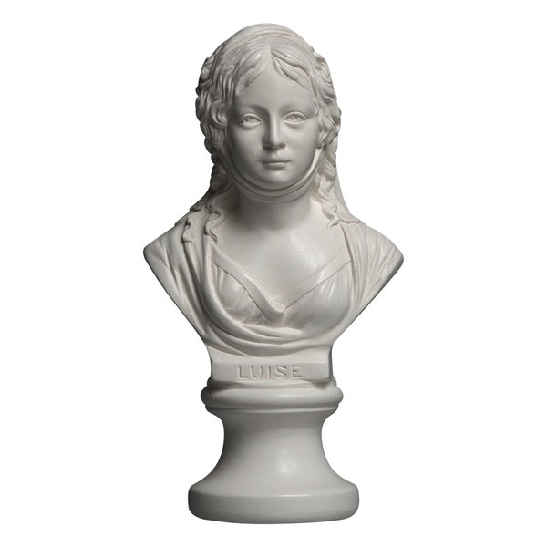 Queen Luise Sculpture Made of High-Quality Zellan, Handmade, Made in Germany, Bust in White, 15 cm