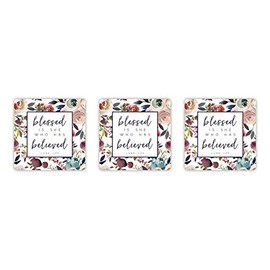Blessed is She Who Has Believed Inspirational Magnet, 3 Inch, Pack of 3