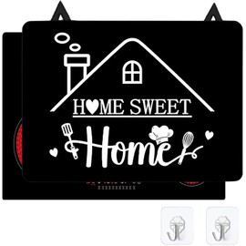 Hob Covers, 62 x 53 cm Ceramic Hob Cover with 2 Non-Slip Hooks on the Top, Hob Cover for Glass Ceramic Hobs