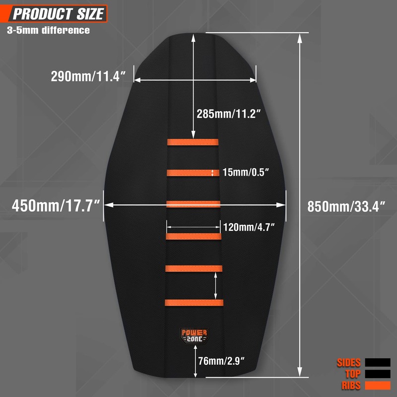 fewfuss Universial Dirt Bike Seat Cover - Soft Ribbed Rubber