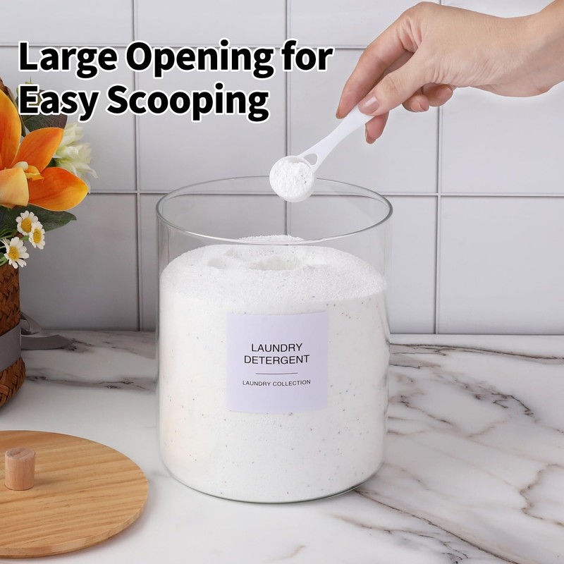 Glass Jars and Acrylic Dryer Sheet Holder, Laundry Pods Container