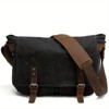 Mens Waxed Canvas Messenger Bag Shoulder Satchel Leather Crossbody Bag