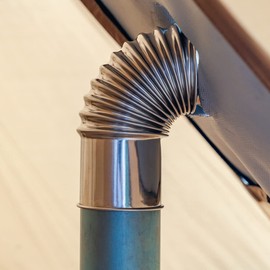 Firehiking Rolled Edge 45 Degree 2.36inch Stove Pipe 90 Degree Stove Pipe Stainless Steel Flue Extension (90°+45°)