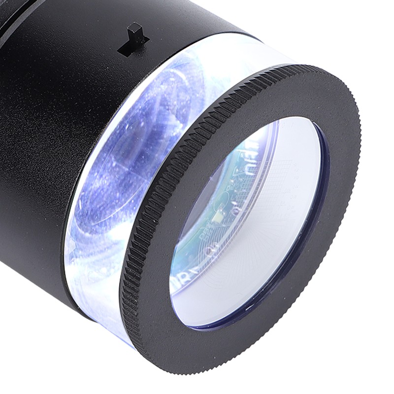 10X Loupe Measuring Magnifier 6LED Illuminated Jewelry Magnifying Glass USB