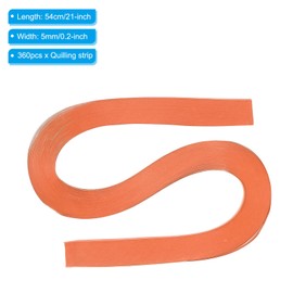 PATIKIL 360pcs Quilling Strips Paper 3/16"(5mm) 21"(54cm) Origami Paper Quilling Strip for Art DIY Hand Craft Christmas, Dark Orange