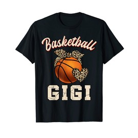 Basketball Gigi Bandana Leopard Heart Fans Mother's Day T-Shirt