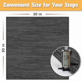 Seloom Linen Non Slip Stair Treads Carpet Landing Mat for Wooden Steps Indoor, Peel and Stick Carpet for Wood Stairs, Machine Washable Stair Runners for Pets, 1Pack, Black(30" x30")