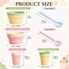 4 Pcs Ice Cream Ceramic Cone Bowls with 40 Spoons