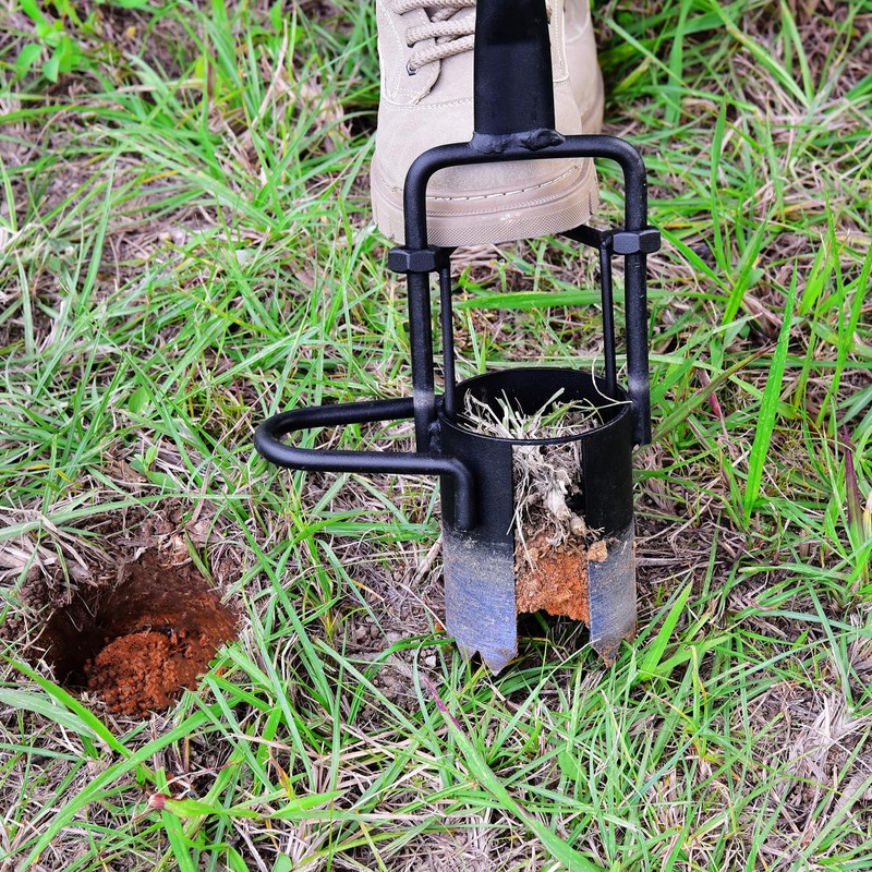 Omesata Sod Plugger, Bulb Planter with Long Handle and Serrated