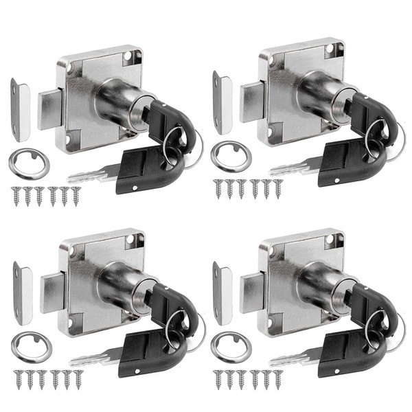Security Cabinet Lock, 4 PCS Zinc Alloy Cam Lock, Furniture