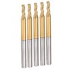 5Pcs 3Flute Flat End Milling Cutter Round Shank TiPlated Accessories