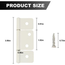 AGUNION Three Leaf Non-Mortised Hinge for Mobile Home & RV Interior 6 Packa White Door Hinges with Screws Including Furniture Windows Cupboard are Available