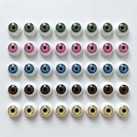 40PCS Realistic Acrylic Dome Eyes, 0.78" Half Round Craft Eyeballs, 5 Colors (8 Each), Plastic Mask & Doll Eyes for Halloween Props, Teddy Bear, Puppet, DIY Crafts