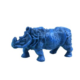 fengshuisale Feng Shui Double Horn Blue Rhinoceros Statue to Anti Burglary W Free Red String Bracelet J2095