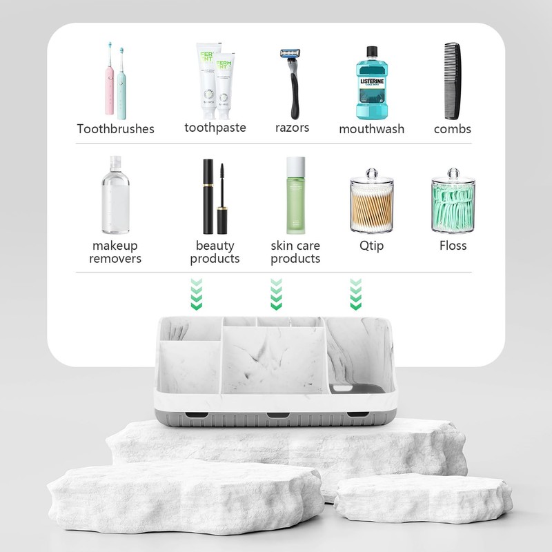 GFWARE Bathroom Toothbrush Holder Set with 2 Pack Qtip Holder
