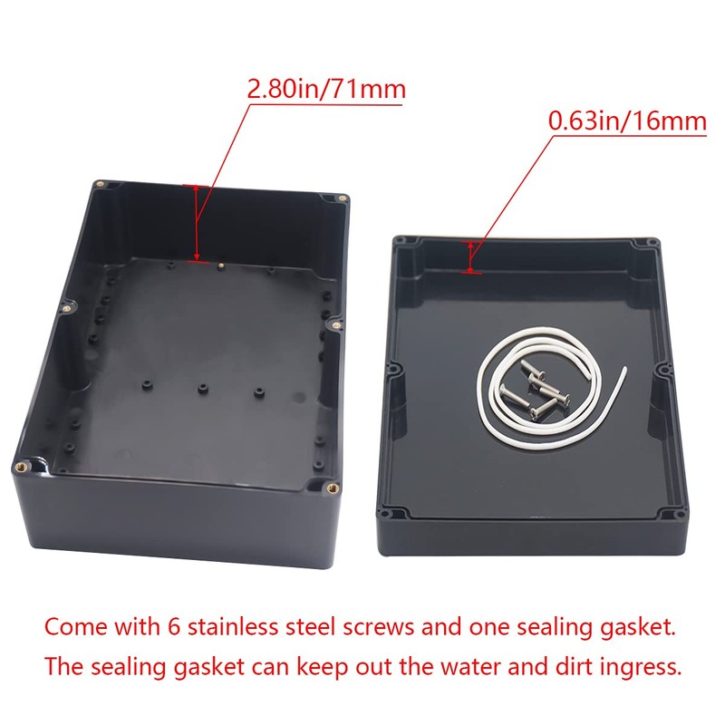 Raculety Project Box IP65 Waterproof Junction Box ABS Plastic Electrical