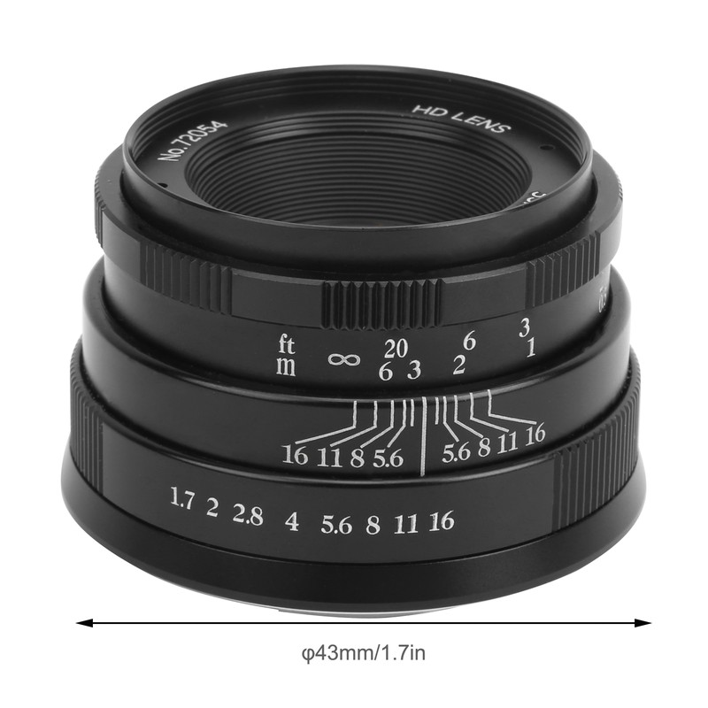 NEWYI 35mm F1.7 M4/3 Mount Large Aperture Portrait Fixed Focus