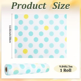 CREATCABIN Shelf Liners Cabinet Liner Roll Polka Dot Cabinet Shelves Protector Mats Waterproof Drawer Liner for Kitchen Pantry Cupboard Table Mats Refrigerator Liners Home Essentials 118x11.8in