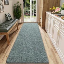 AROGAN Washable 2x8 Runner Rug for Hallway, Long Runner Rugs wtih Soft Memory Foam for Bedroom, Non Slip Backing Carpet Runners for Hallways, Kitchen, Bathroom, Entryway Home Decor, Grey