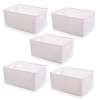 BINO Plastic Basket, Small White, 5 Pack - Rectangular Cabinet