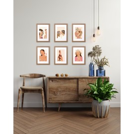 Scholar Tree A5 Brown Frame, 3 Pack A5 Picture Frame, Brown Picture Frames 21 X 14.8 cm, With Stand Tabletop or Wall Hanging, Wooden Photo Frames with 6x4 Mount