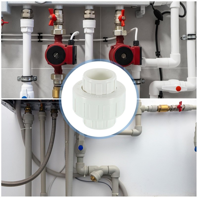 uxcell 2Pcs 1/2" UPVC Union Coupling Pipe Fitting (Socket x