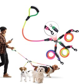 Correa de Perro de 3 vías, Correa de Perro de 57 Pulgadas Desmontable, giratoria de 360 Grados, sin enredos, con Mango Acolchado Suave para Perros pequeños/medianos PT048