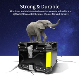 TINGPAI Motorcycle Top Case Set，Including Tail Box、Base Bracket、Backrest、Bag，Waterproof Aluminum Handle Motorcycle Helmet Case,Tail Box with Security Lock 36L