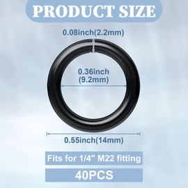 Alpinleux 40 Pack O-Rings Kit, Rubber O Rings Hose Washers, Power Pressure Washer Replacement for 1/4 inch, M22 Quick Connect Couplers